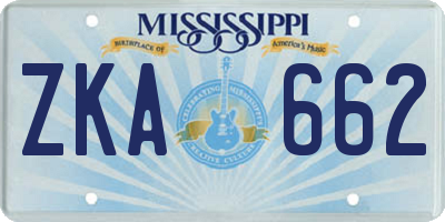 MS license plate ZKA662
