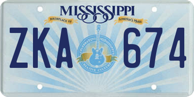 MS license plate ZKA674
