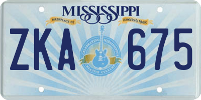 MS license plate ZKA675