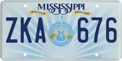 MS license plate ZKA676