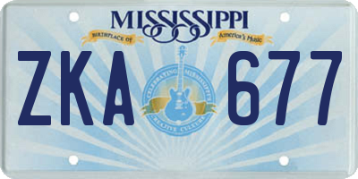 MS license plate ZKA677
