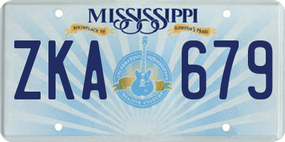 MS license plate ZKA679