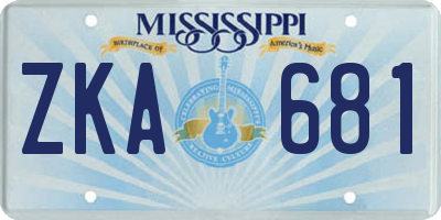 MS license plate ZKA681