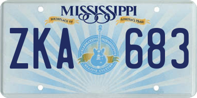 MS license plate ZKA683