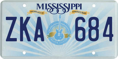 MS license plate ZKA684