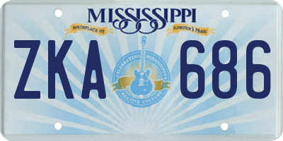 MS license plate ZKA686