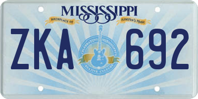 MS license plate ZKA692