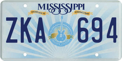 MS license plate ZKA694