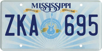 MS license plate ZKA695