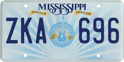 MS license plate ZKA696