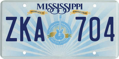 MS license plate ZKA704