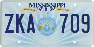 MS license plate ZKA709