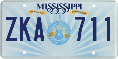 MS license plate ZKA711