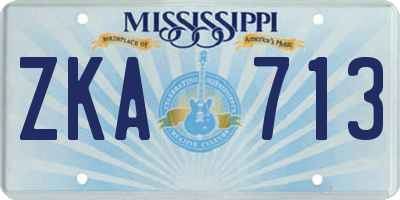 MS license plate ZKA713