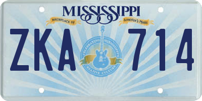 MS license plate ZKA714