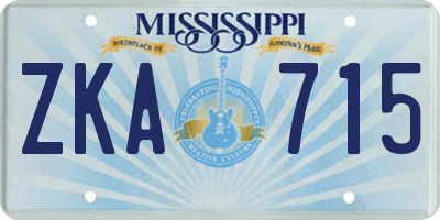 MS license plate ZKA715