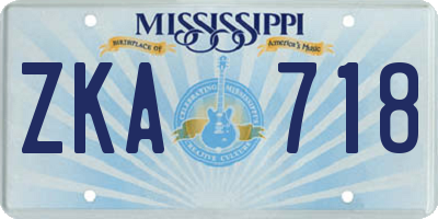 MS license plate ZKA718
