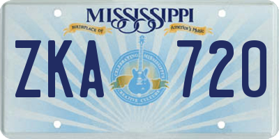 MS license plate ZKA720