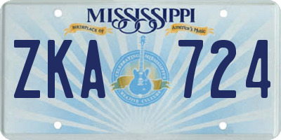 MS license plate ZKA724