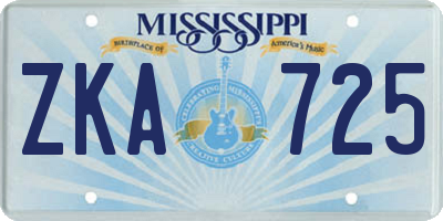 MS license plate ZKA725
