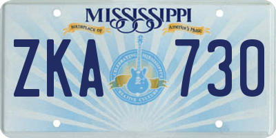 MS license plate ZKA730