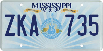 MS license plate ZKA735