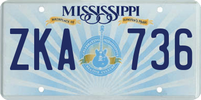 MS license plate ZKA736