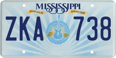 MS license plate ZKA738