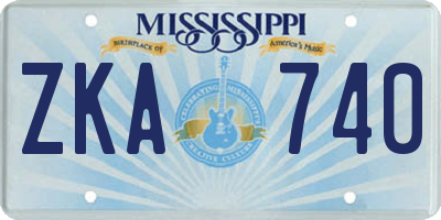 MS license plate ZKA740