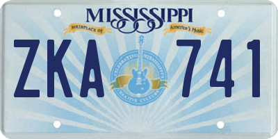 MS license plate ZKA741