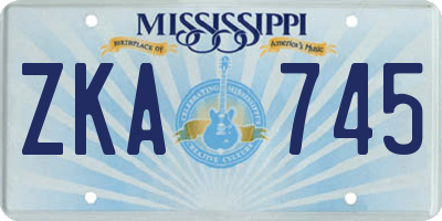 MS license plate ZKA745