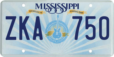 MS license plate ZKA750