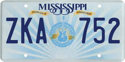 MS license plate ZKA752