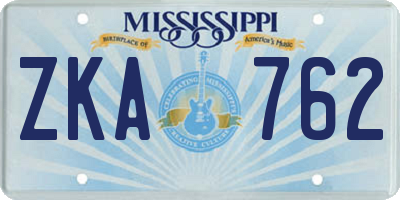 MS license plate ZKA762