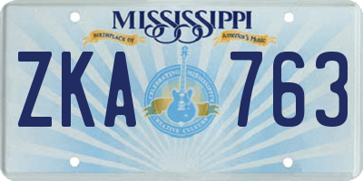 MS license plate ZKA763
