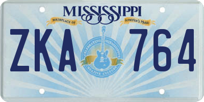 MS license plate ZKA764