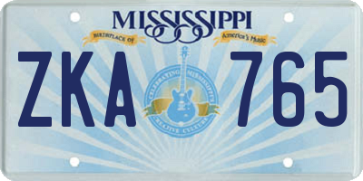 MS license plate ZKA765