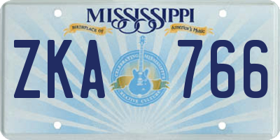 MS license plate ZKA766