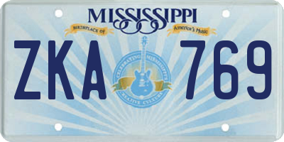 MS license plate ZKA769