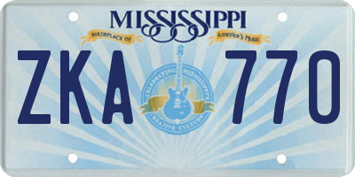 MS license plate ZKA770