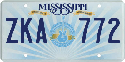 MS license plate ZKA772