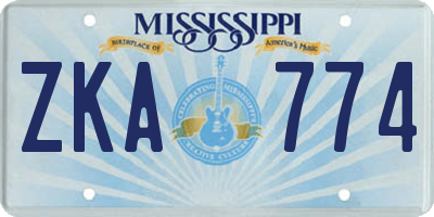 MS license plate ZKA774