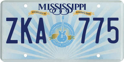 MS license plate ZKA775