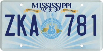 MS license plate ZKA781