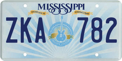 MS license plate ZKA782
