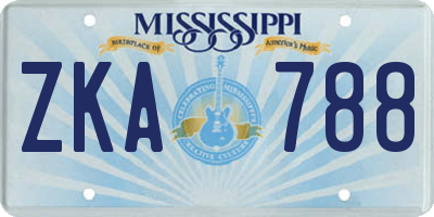 MS license plate ZKA788
