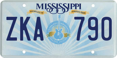 MS license plate ZKA790