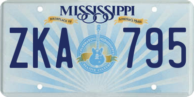 MS license plate ZKA795
