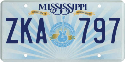 MS license plate ZKA797