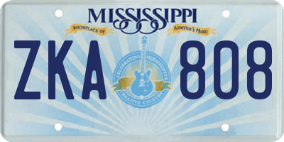 MS license plate ZKA808